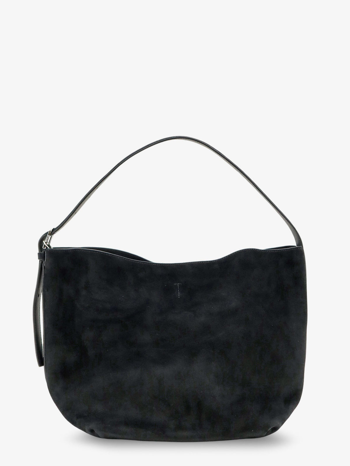 Toteme Women's Medium Belted Suede Shoulder Bag Black