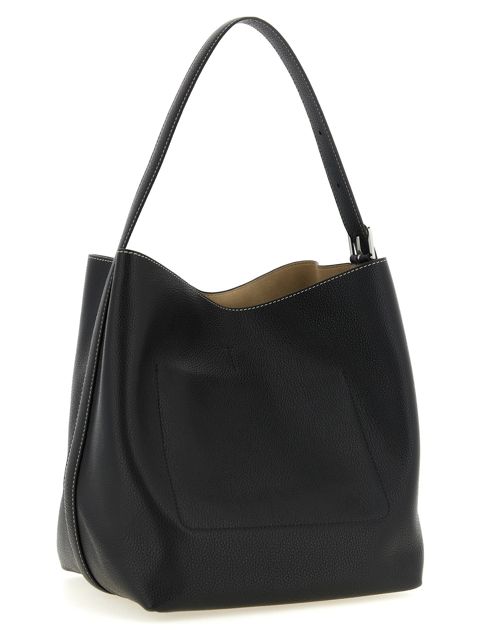 Toteme Medium Belted Tote Shoulder Bag Black