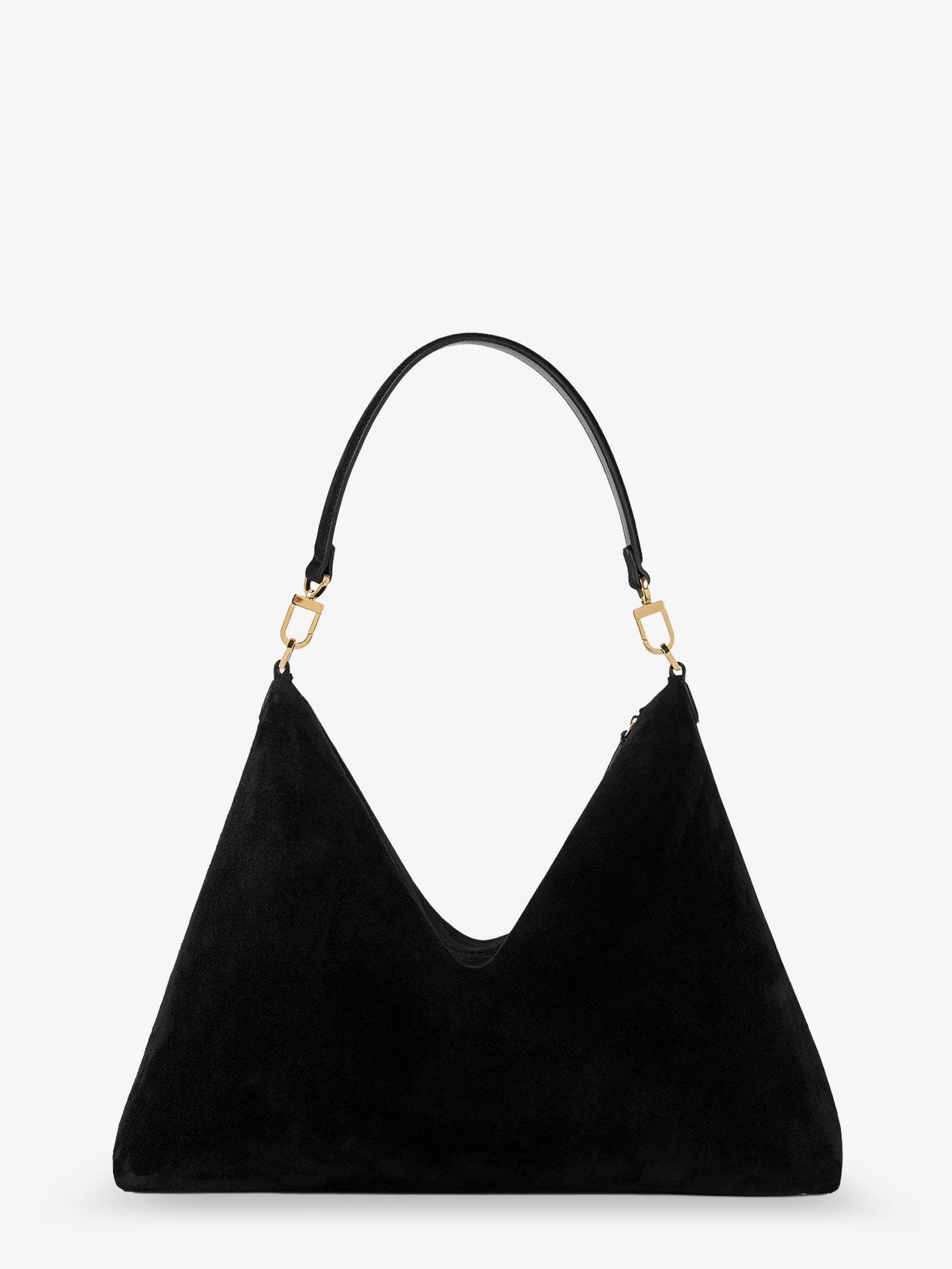 Toteme Women's Medium Bevel Suede Shoulder Bag Black