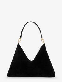Toteme Women's Medium Bevel Suede Shoulder Bag Black