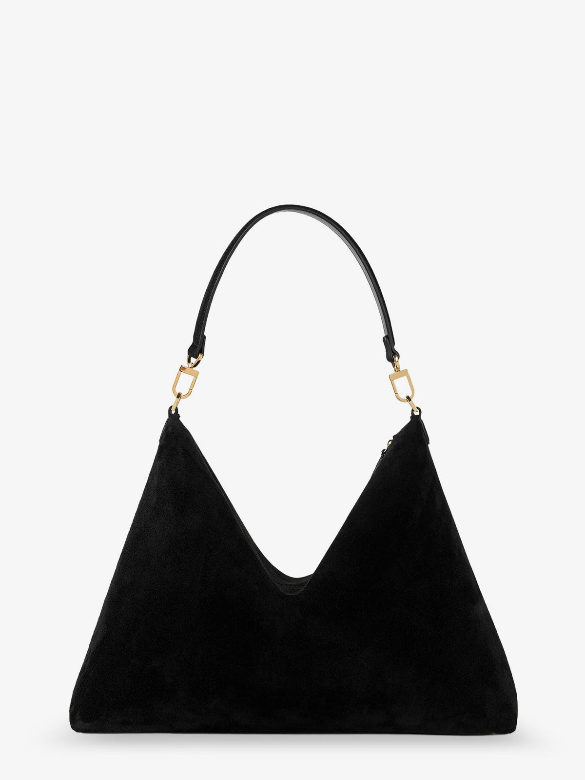 Toteme Women's Medium Bevel Suede Shoulder Bag Black, view 2