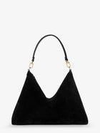 Toteme Women's Medium Bevel Suede Shoulder Bag Black