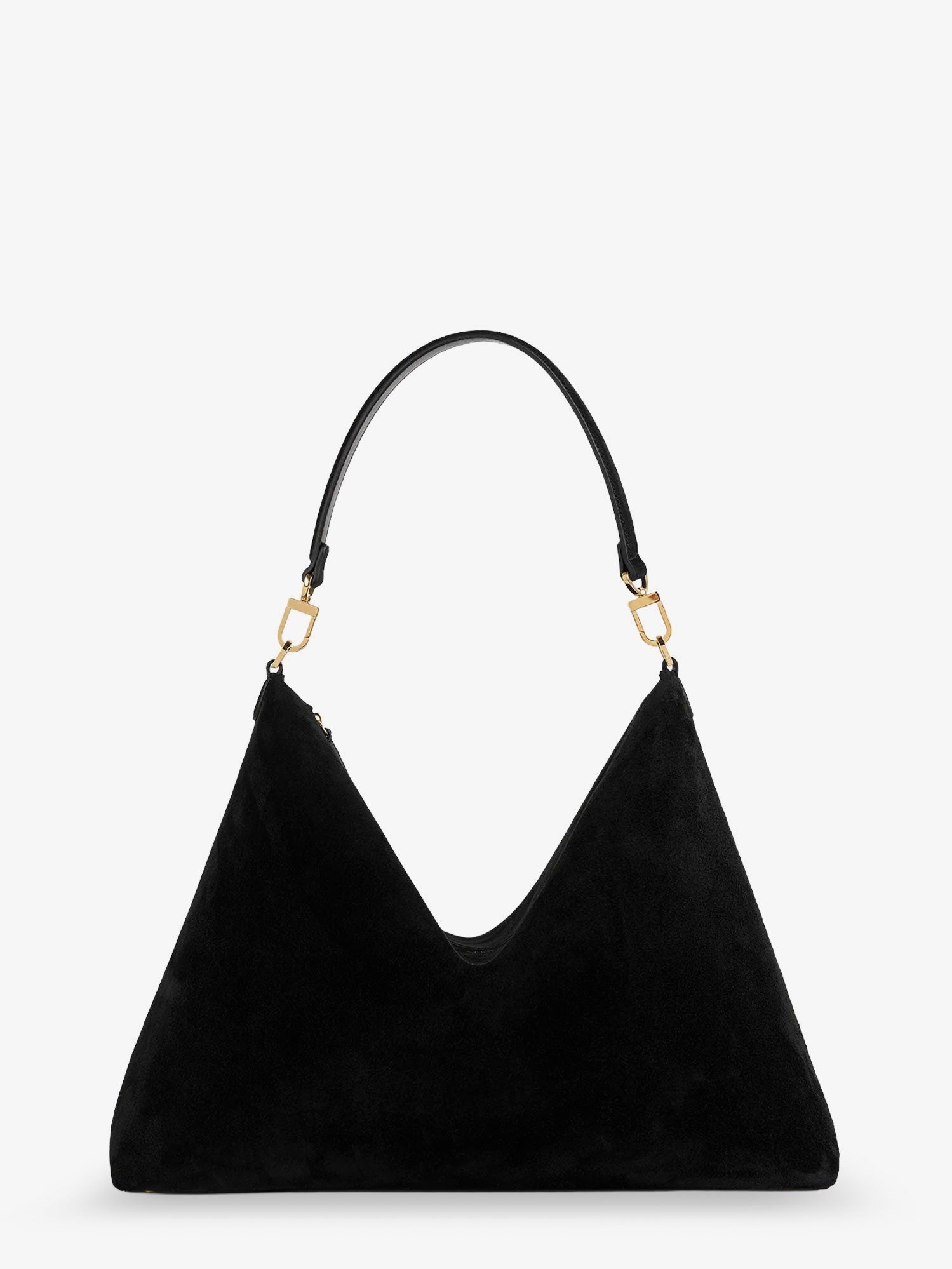 Toteme Women's Medium Bevel Suede Shoulder Bag Black