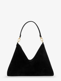 Toteme Women's Medium Bevel Suede Shoulder Bag Black