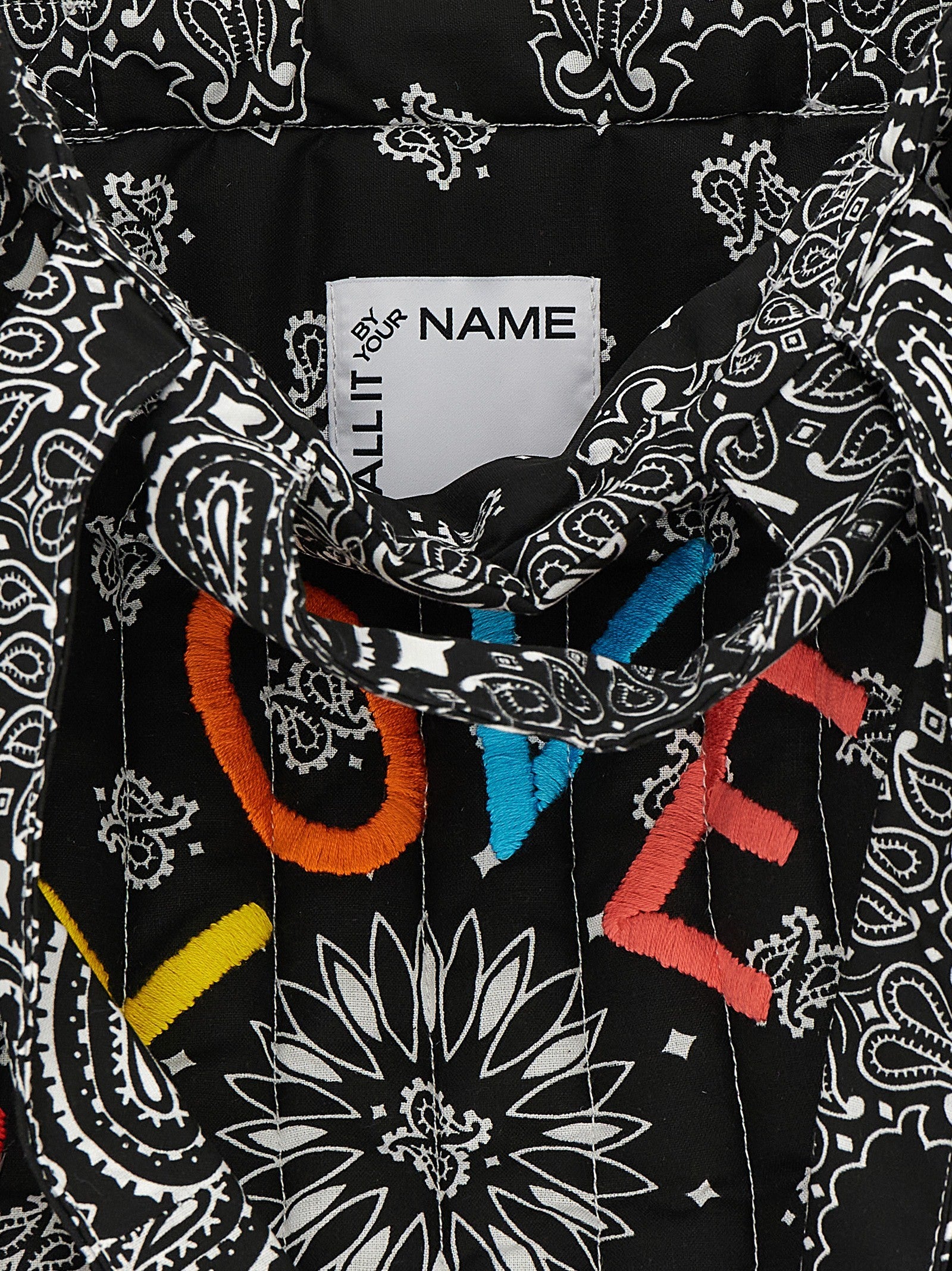 CALL IT BY YOUR NAME Medium Cabas Shopping Bag Black
