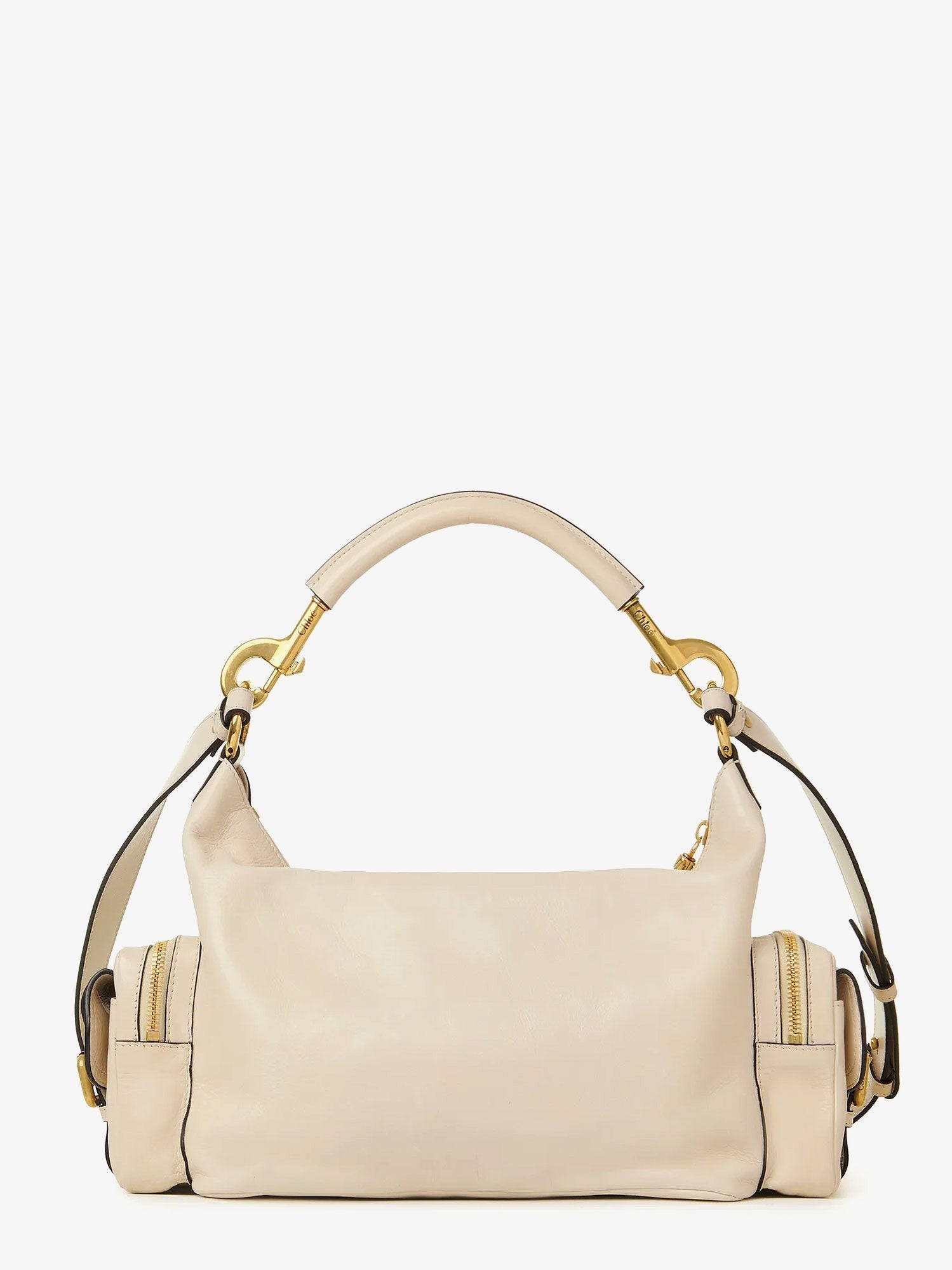 Chloé Women's Medium Double Carry Leather Shoulder Bag Beige