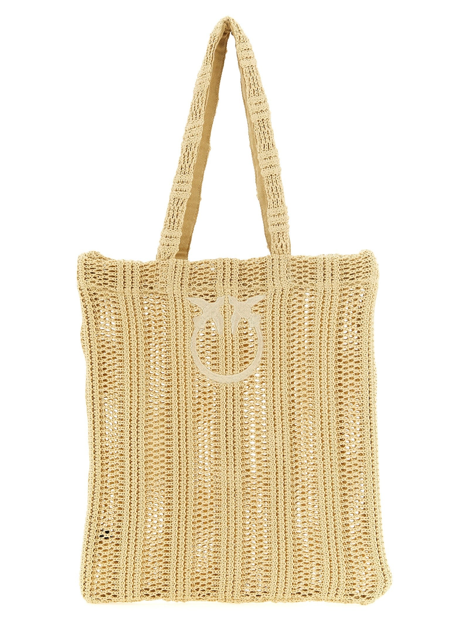 Pinko Medium Easy Tote Shopping Bag Beige