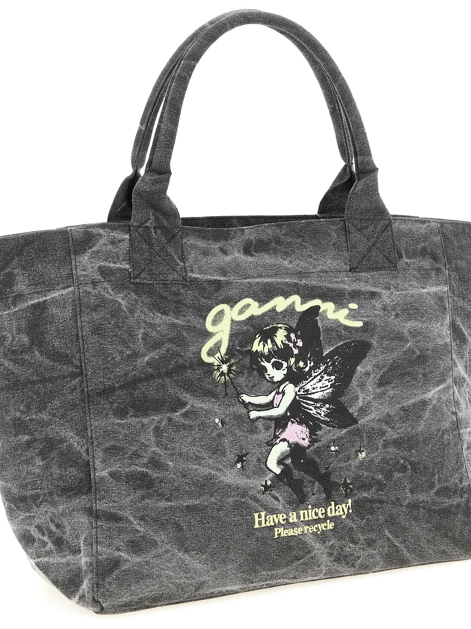 Ganni Medium Fairy Shopping Bag Black