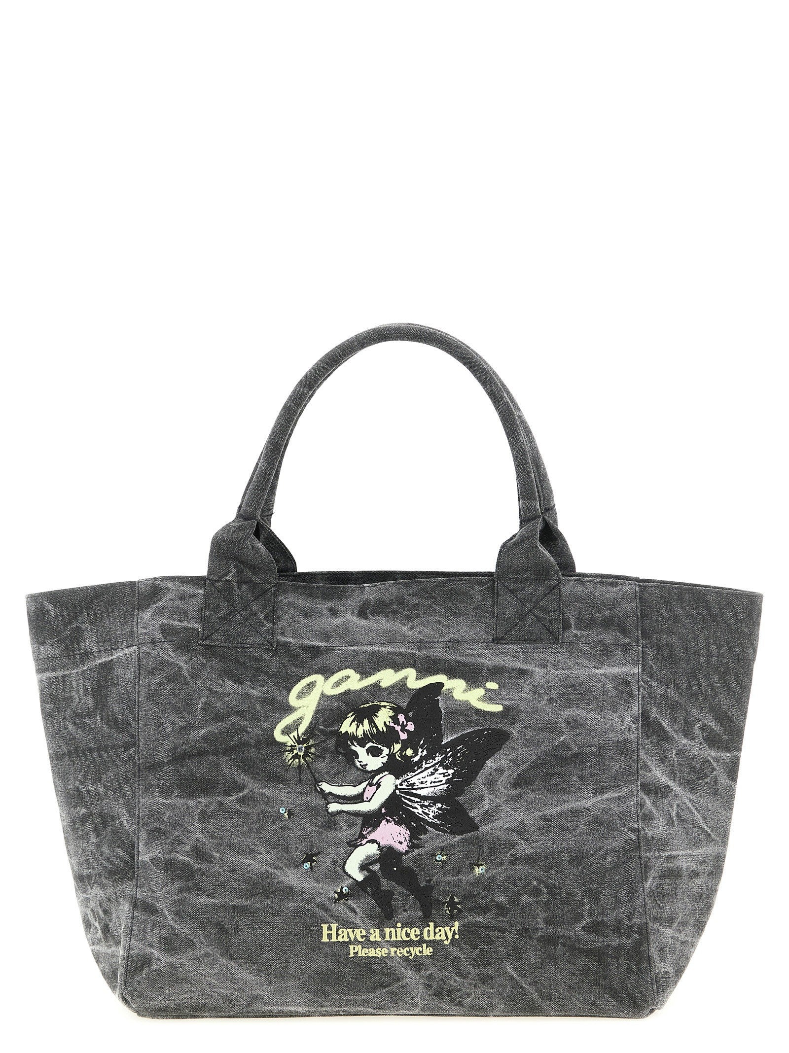 Ganni Medium Fairy Shopping Bag Black