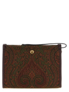 ETRO Women's Paisley Pattern Clutch Bag Gold