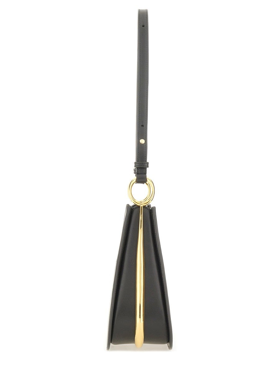 Rabanne Women's Medium Leather Ring Bag Black, view 3