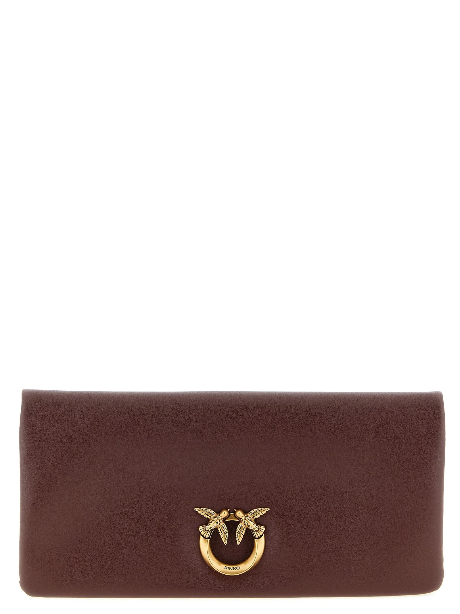 Pinko Medium Love Click Soft Horizontal Clutch Bag Red