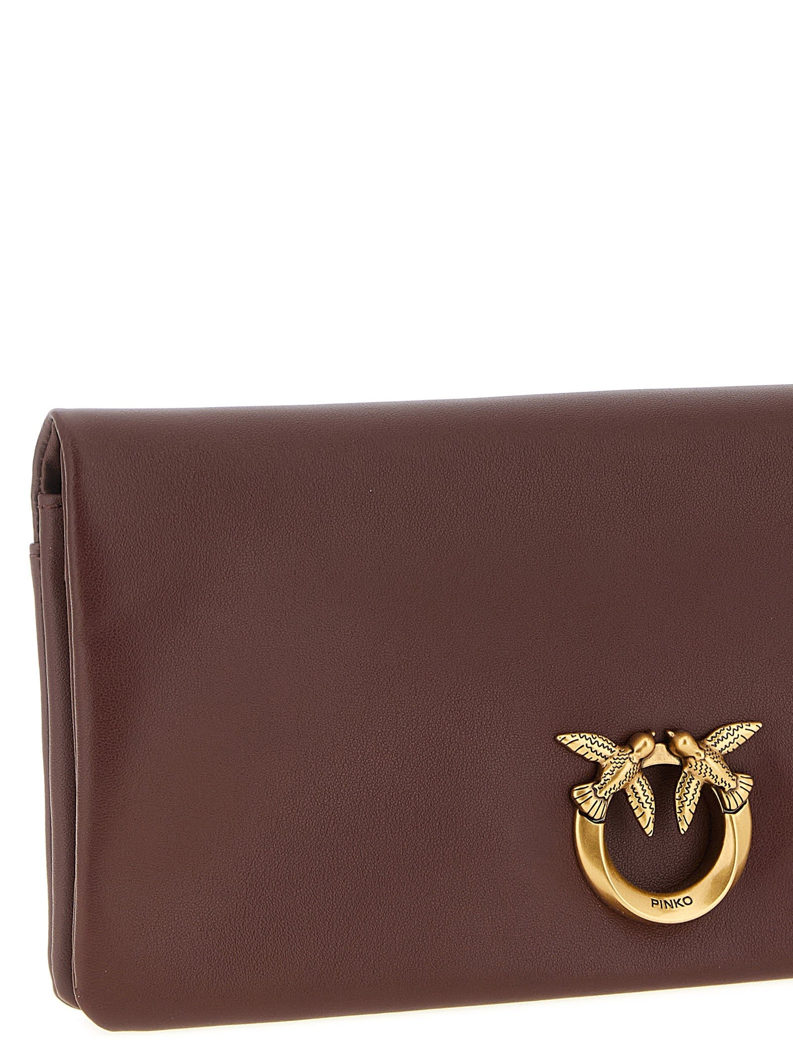 Pinko Medium Love Click Soft Horizontal Clutch Bag Red