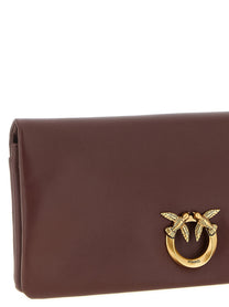Pinko Medium Love Click Soft Horizontal Clutch Bag Red