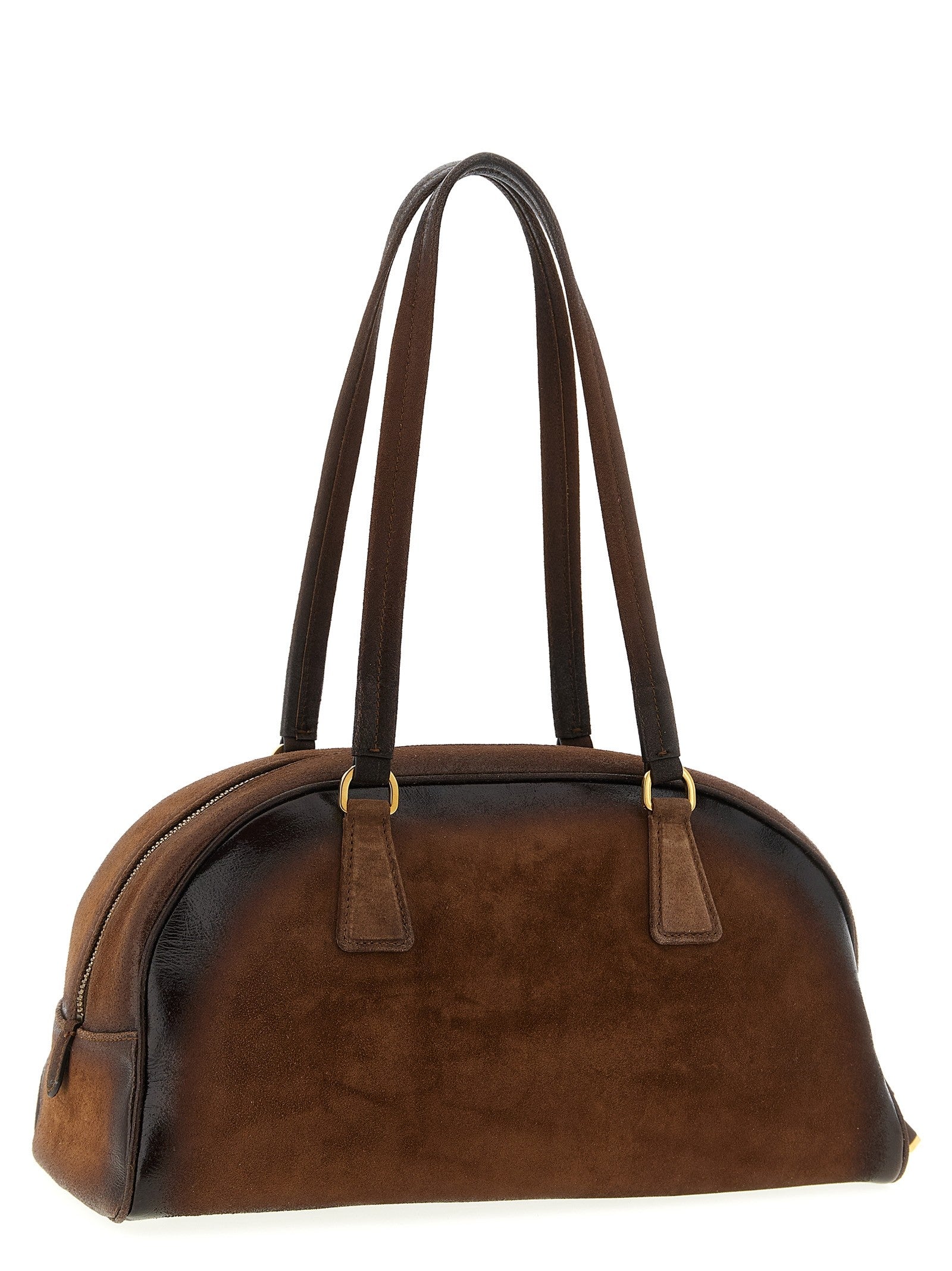 PRADA Medium Prada Bowling Top Case Brown
