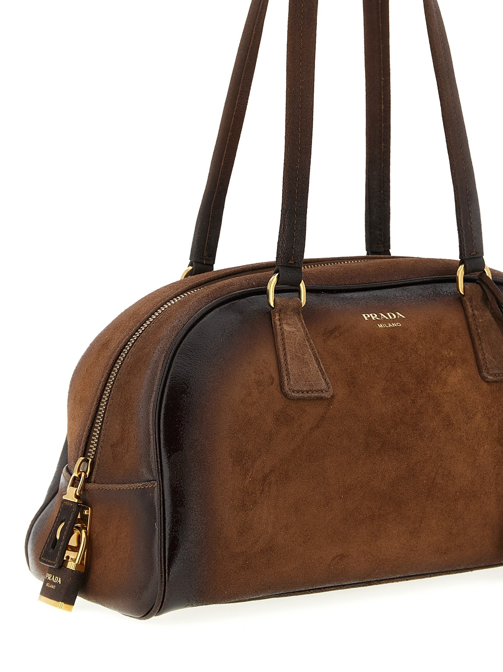 PRADA Medium Prada Bowling Top Case Brown