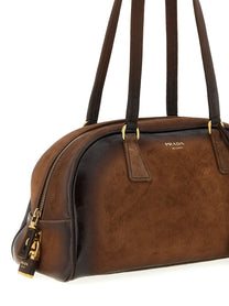 PRADA Medium Prada Bowling Top Case Brown