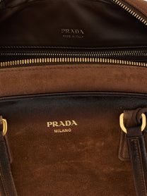 PRADA Medium Prada Bowling Top Case Brown