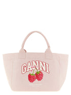 Ganni Medium Raspberry Shopping Bag Blue