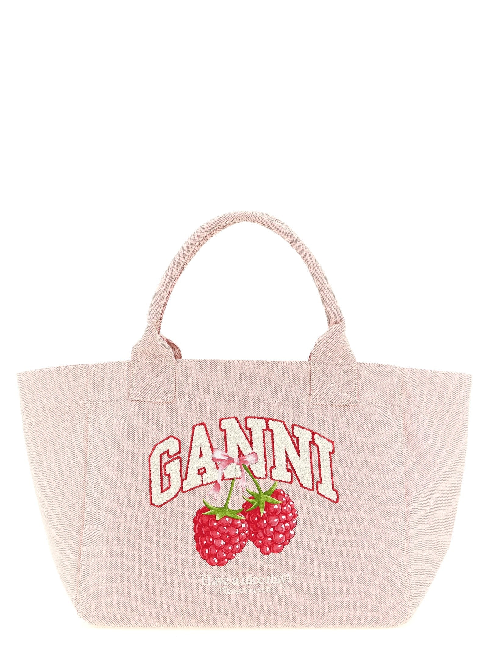 Ganni Medium Raspberry Shopping Bag Blue
