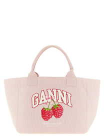 Ganni Medium Raspberry Shopping Bag Blue