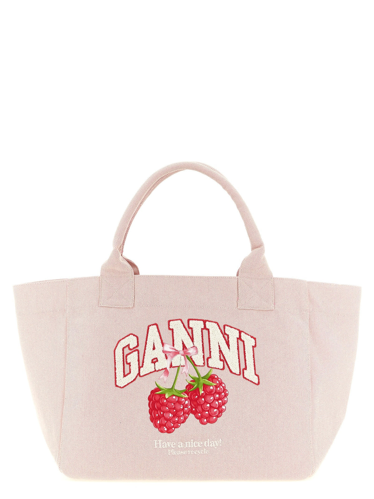 Ganni Medium Raspberry Shopping Bag Blue