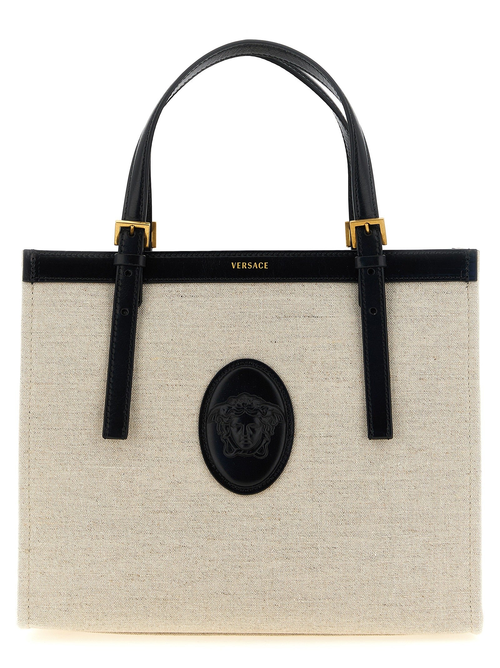 Versace Medium Rivière Shopping Bag Beige