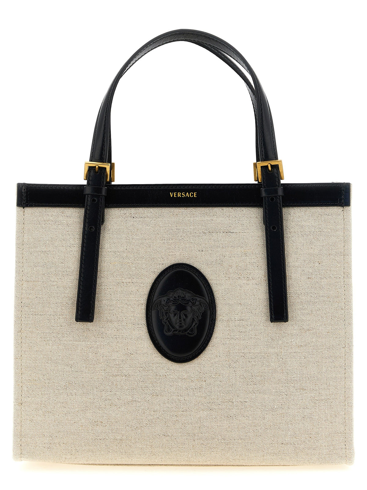 Versace Medium Rivière Shopping Bag Beige