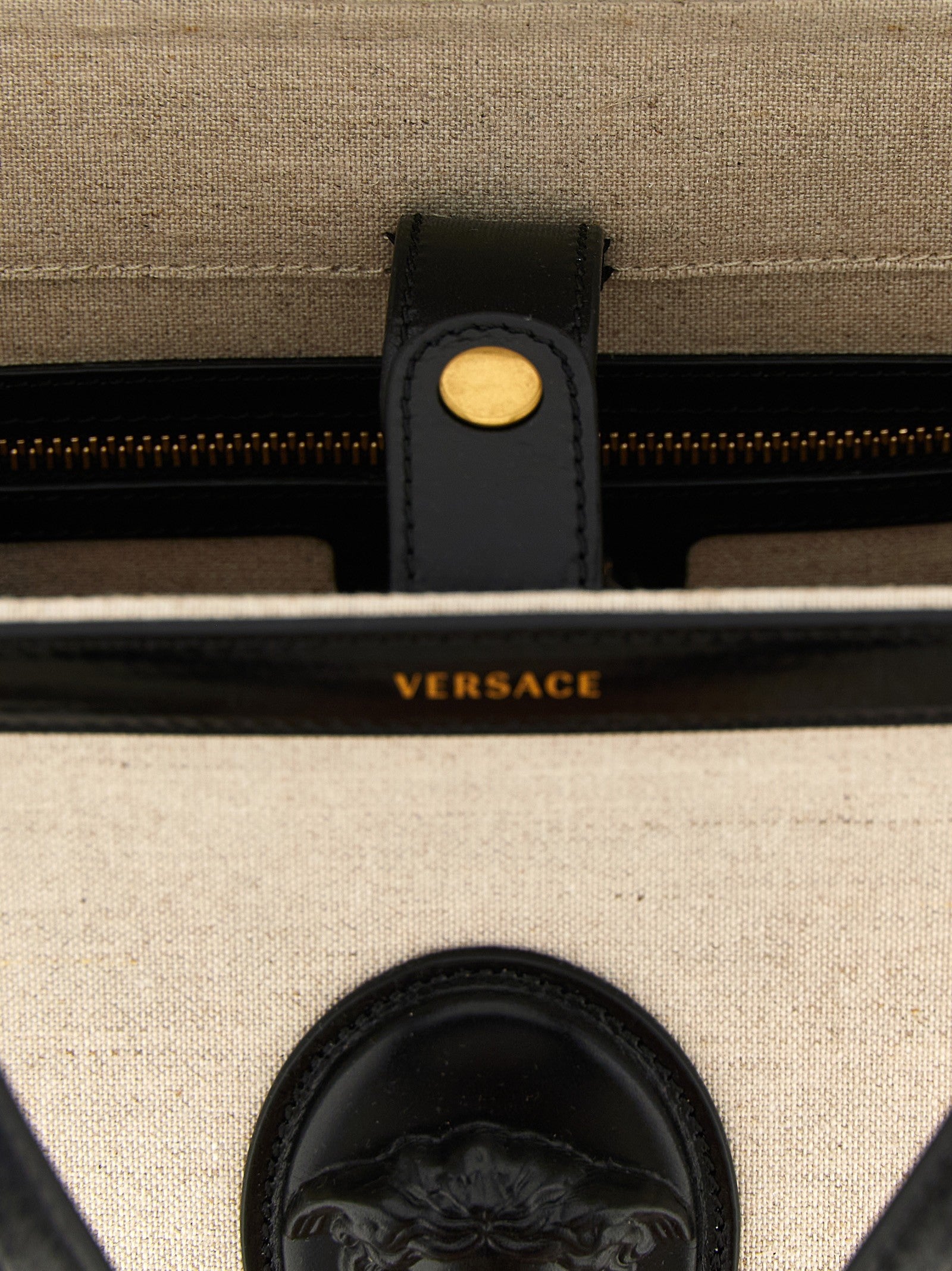 Versace Medium Rivière Shopping Bag Beige