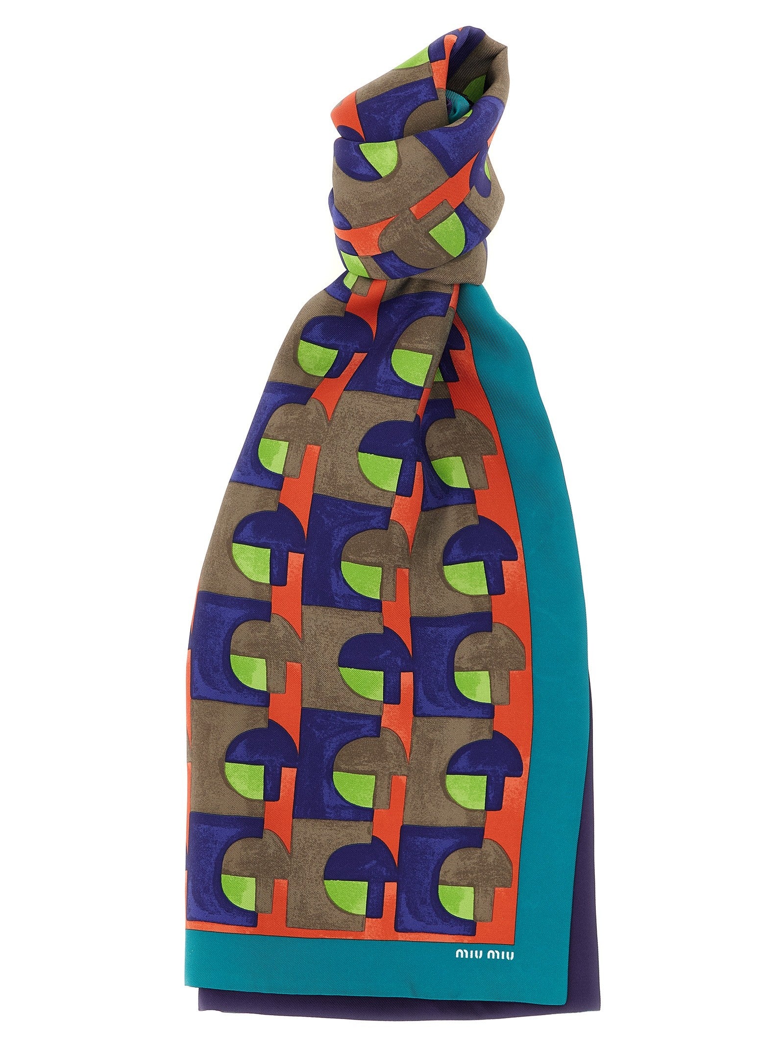 Miu Miu Medium Silk Scarf Gold