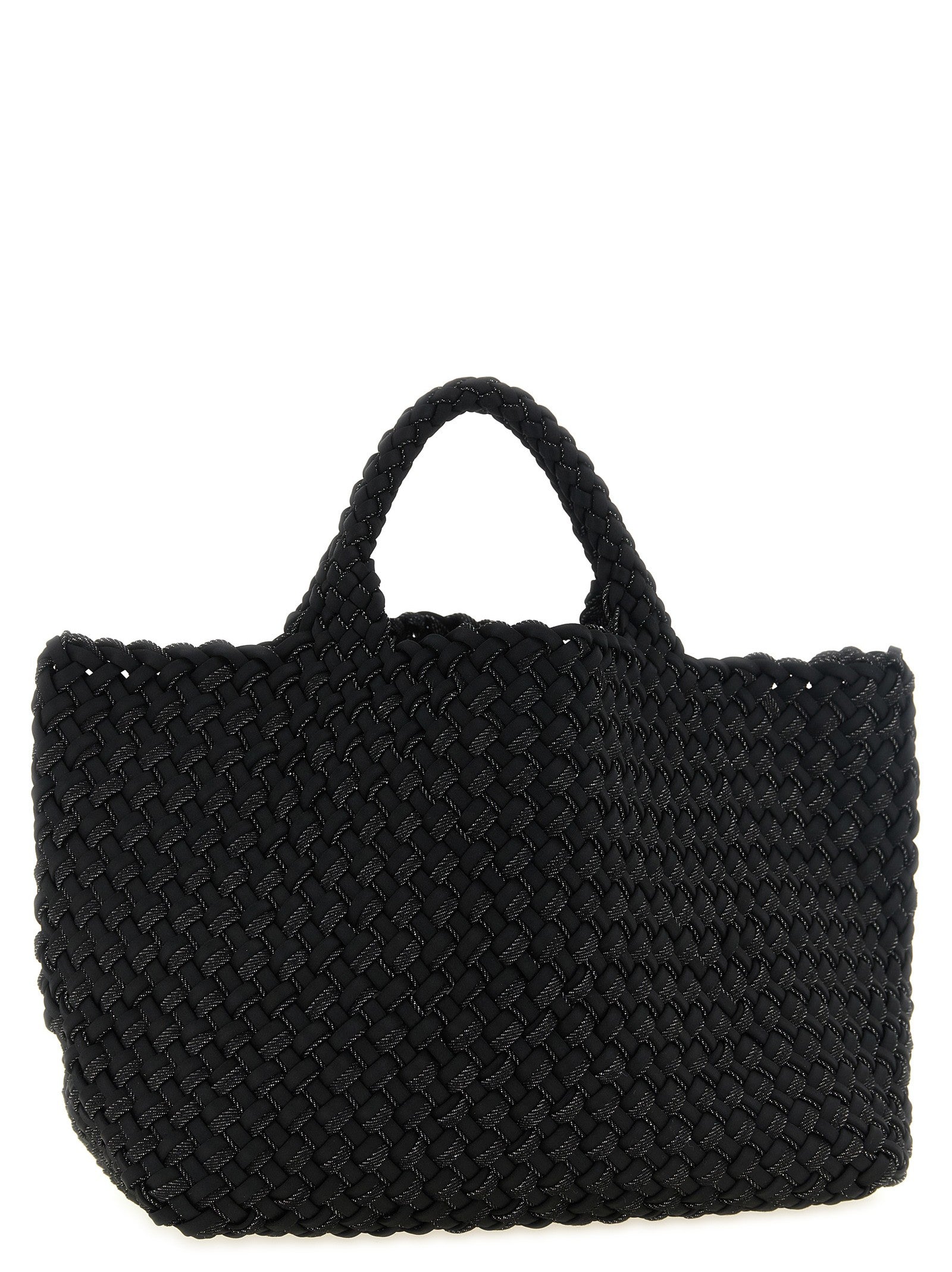 NAGHEDI Medium St Barths Double Weave Shopping Bag Black