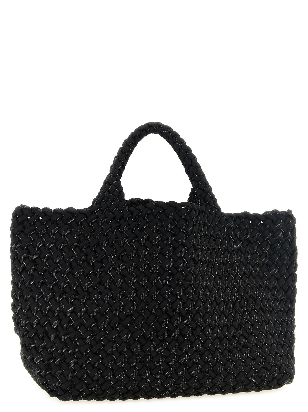 NAGHEDI Medium St Barths Double Weave Shopping Bag Black, view 2