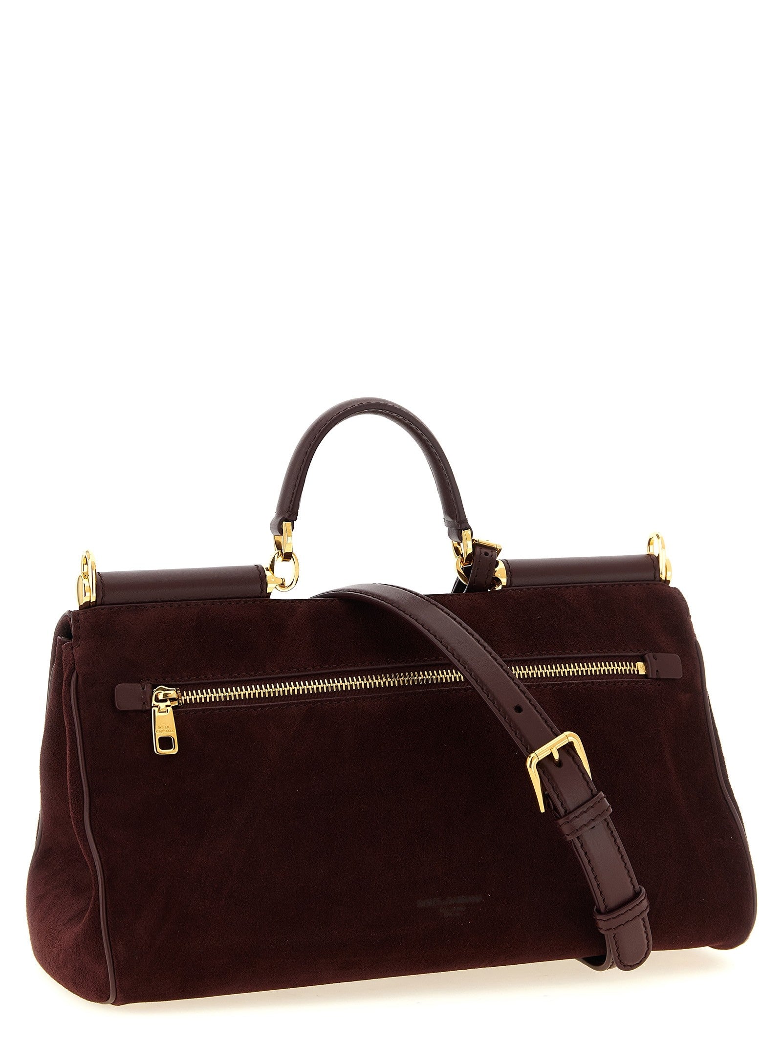 Dolce &amp; Gabbana Medium Suede My Sicily Handbag Red