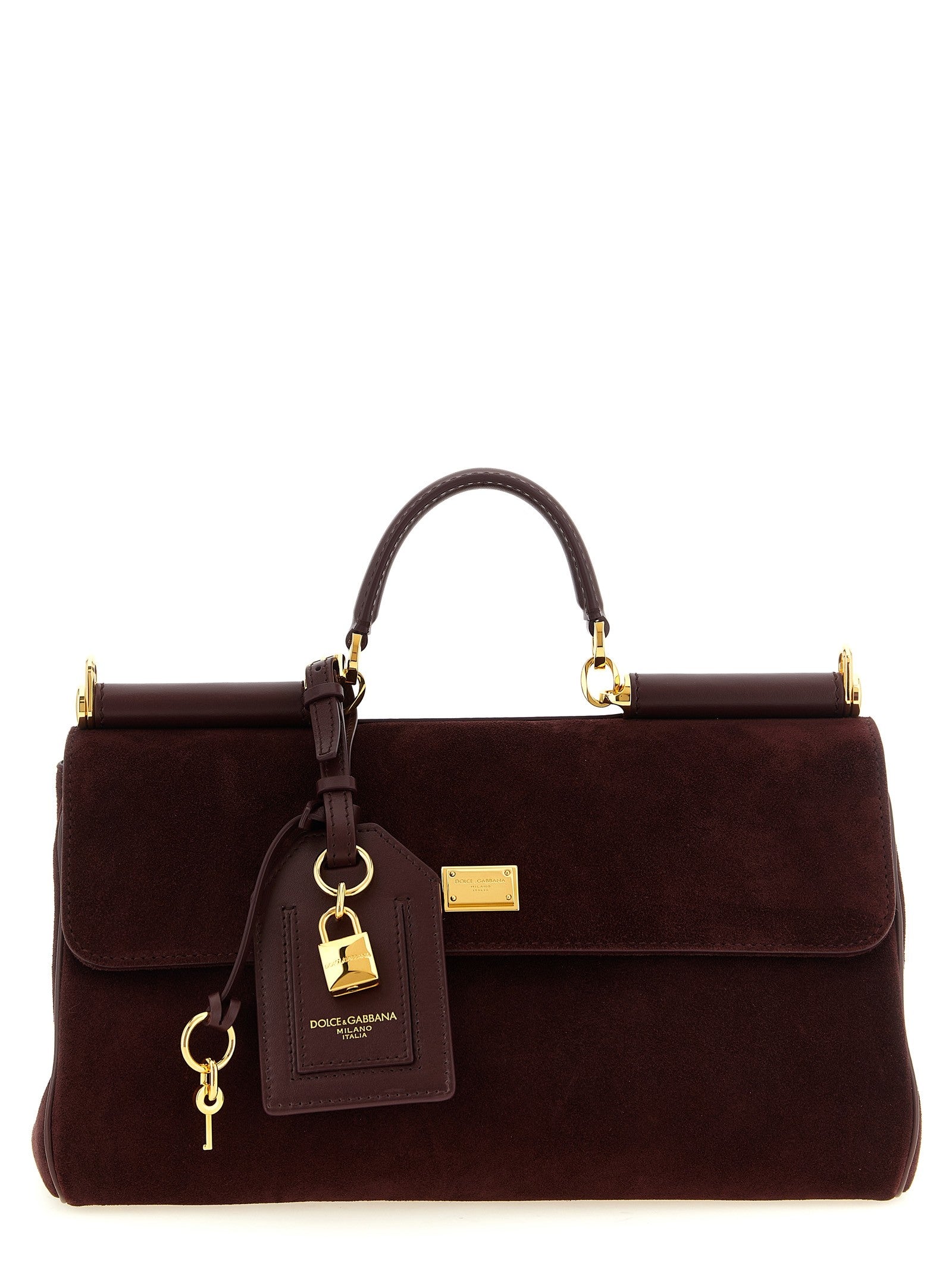 Dolce &amp; Gabbana Medium Suede My Sicily Handbag Red