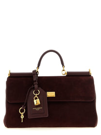 Dolce &amp; Gabbana Medium Suede My Sicily Handbag Red