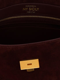 Dolce &amp; Gabbana Medium Suede My Sicily Handbag Red