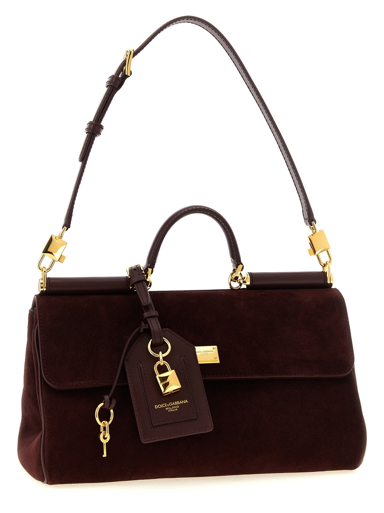 Dolce &amp; Gabbana Medium Suede My Sicily Handbag Red