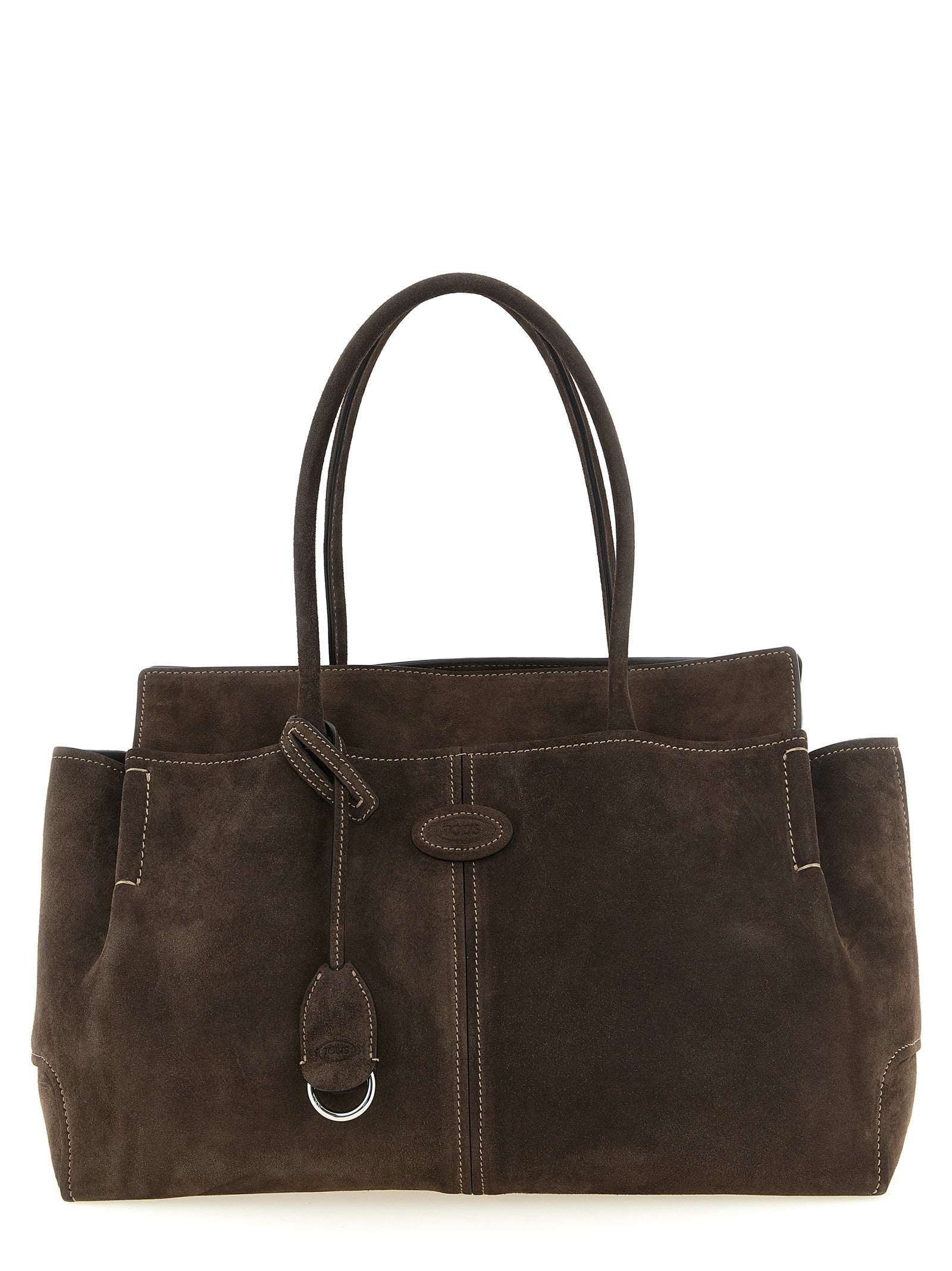 Tod's Medium Suede Shopping Bag Brown