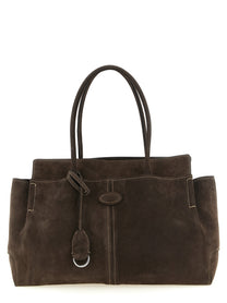 Tod's Medium Suede Shopping Bag Brown