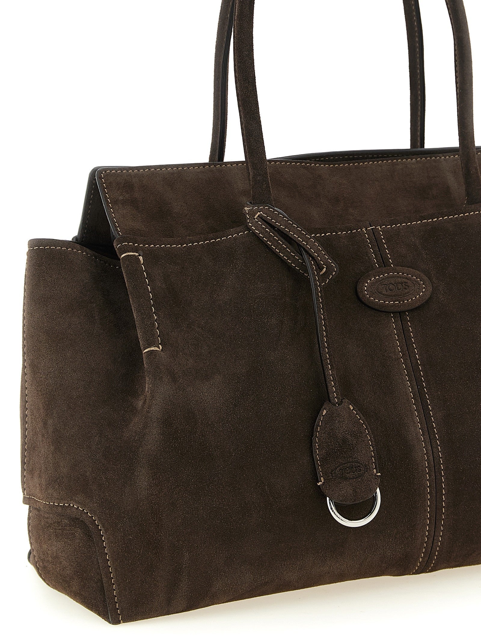 Tod's Medium Suede Shopping Bag Brown