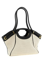 Balmain Medium Tote Shopping Bag White, view 2