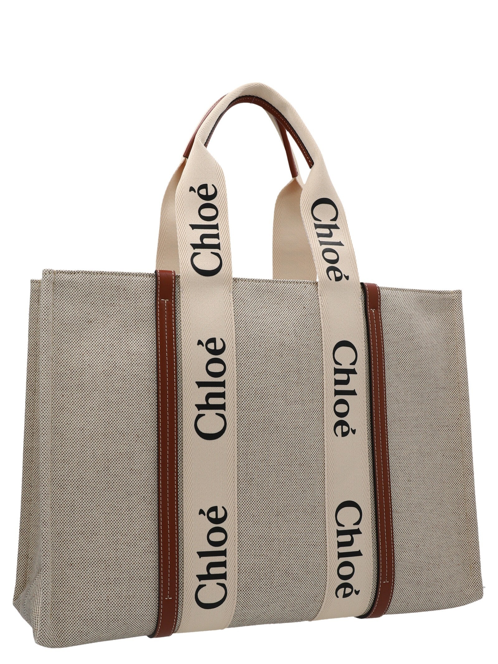 Chloé Medium Woody Shopping Bag Beige