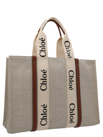 Chloé Medium Woody Shopping Bag Beige
