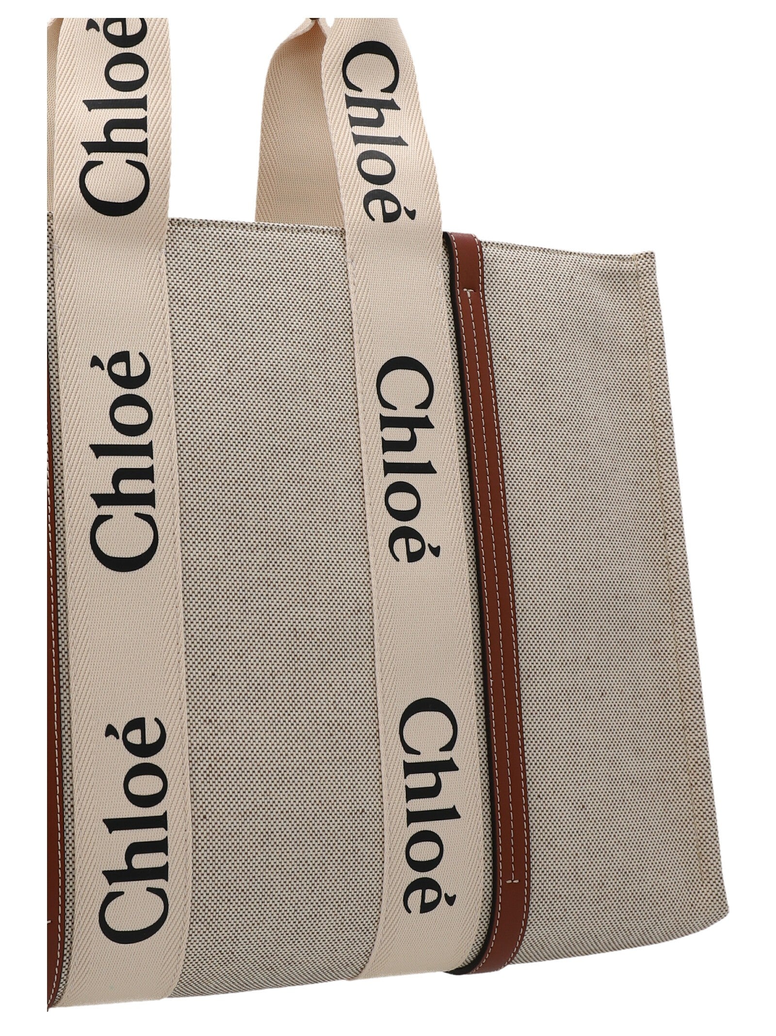 Chloé Medium Woody Shopping Bag Beige