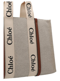 Chloé Medium Woody Shopping Bag Beige