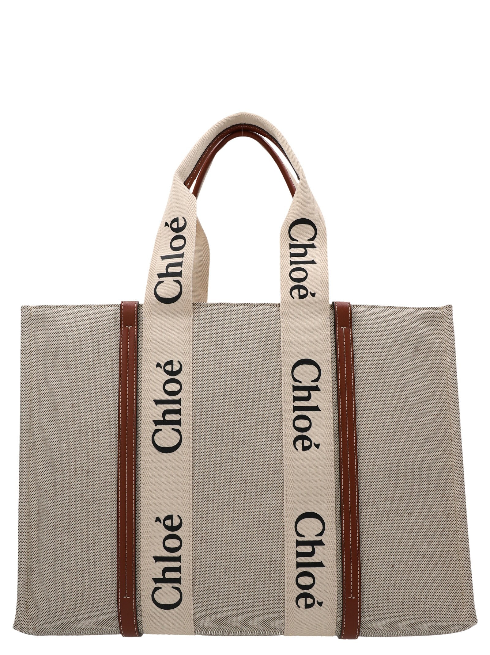 Chloé Medium Woody Shopping Bag Beige