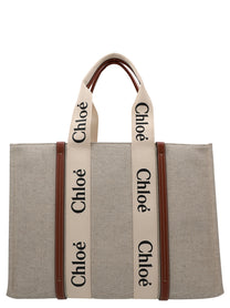 Chloé Medium Woody Shopping Bag Beige