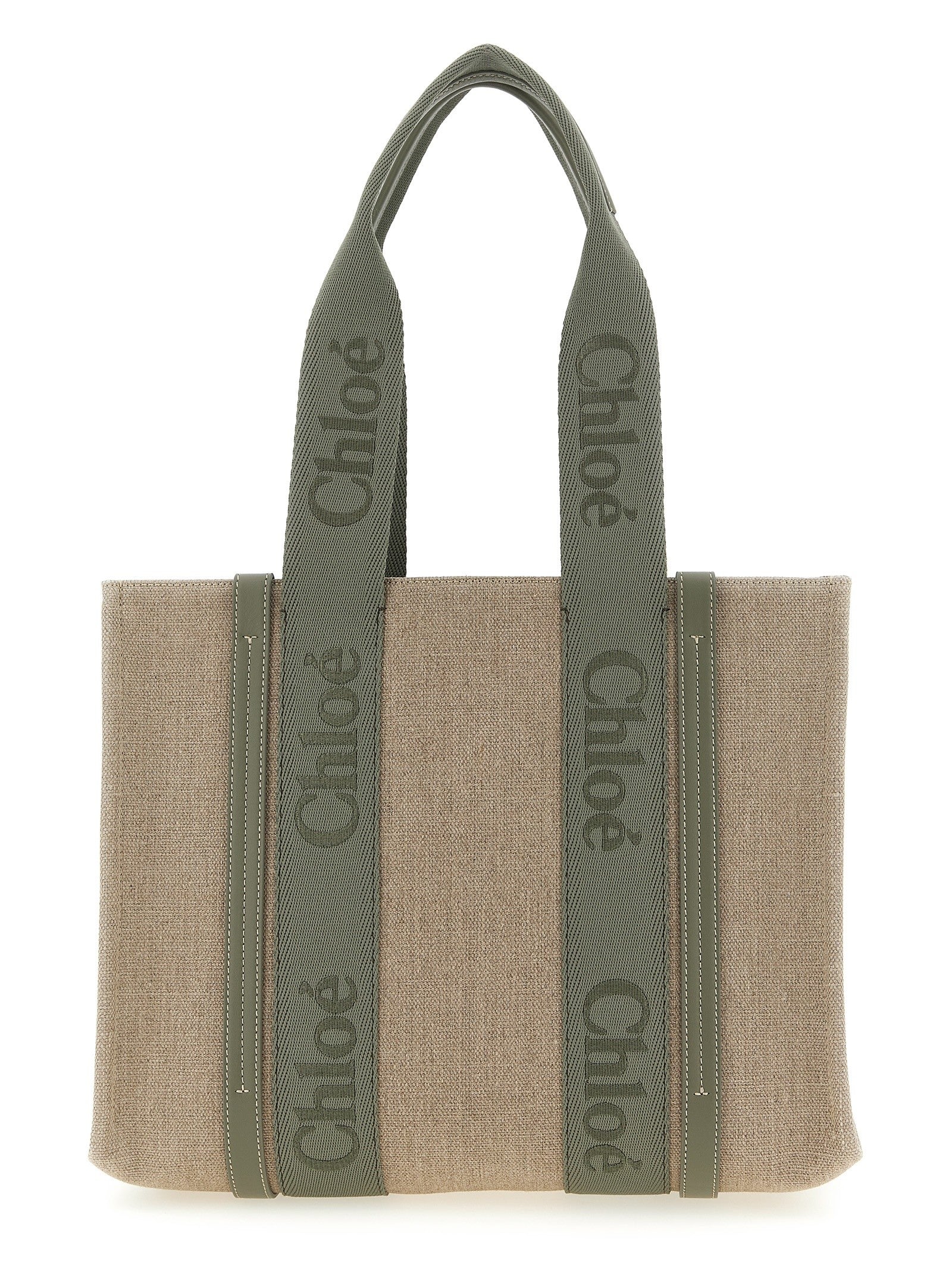 Chloé Medium Woody Shopping Bag Green