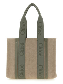 Chloé Medium Woody Shopping Bag Green