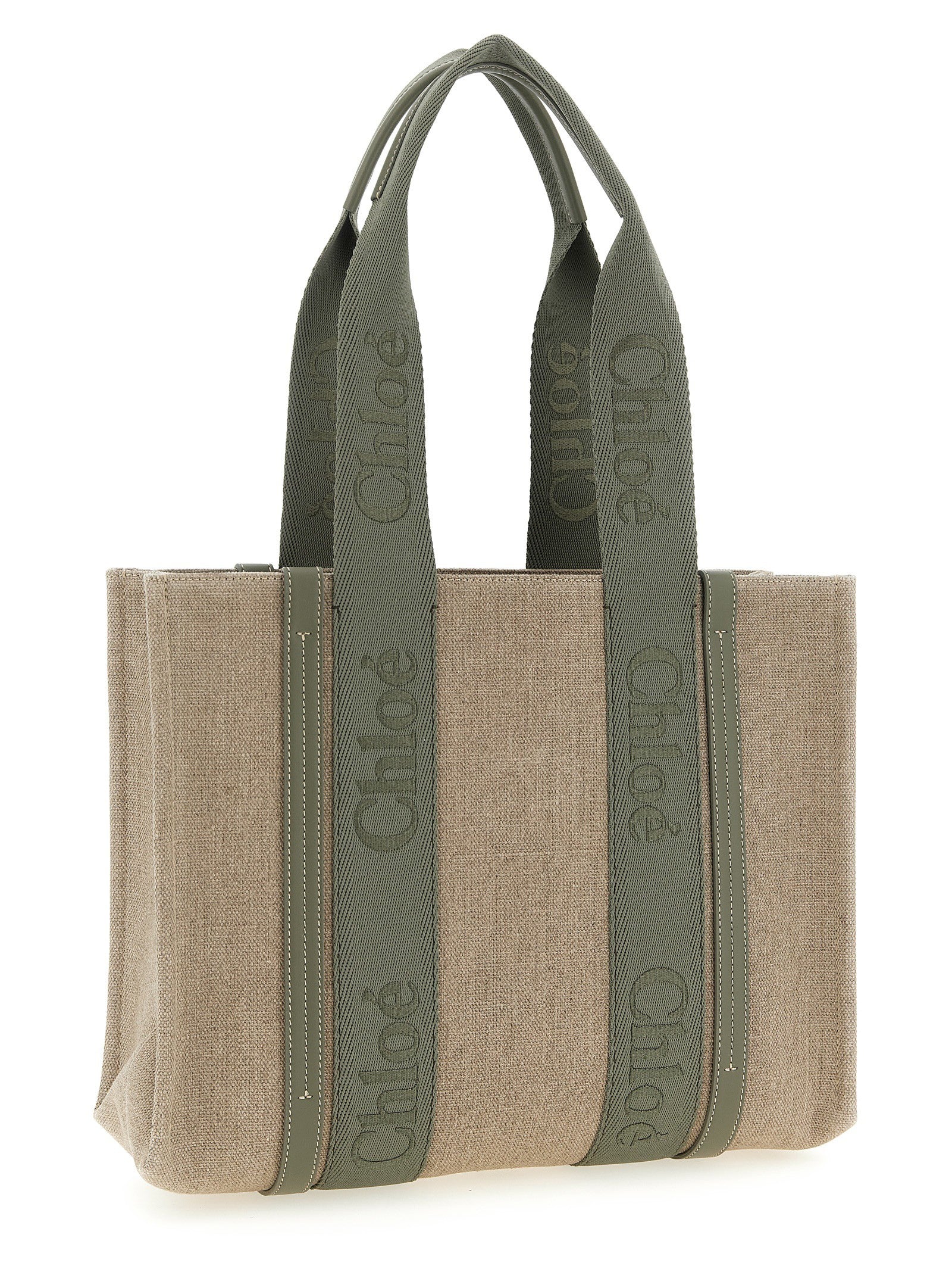 Chloé Medium Woody Shopping Bag Green